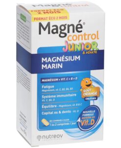 Viên ngậm Nutreov Magné Control Junior & Adultes Magnesium Marine bổ sung magie, 60 viên