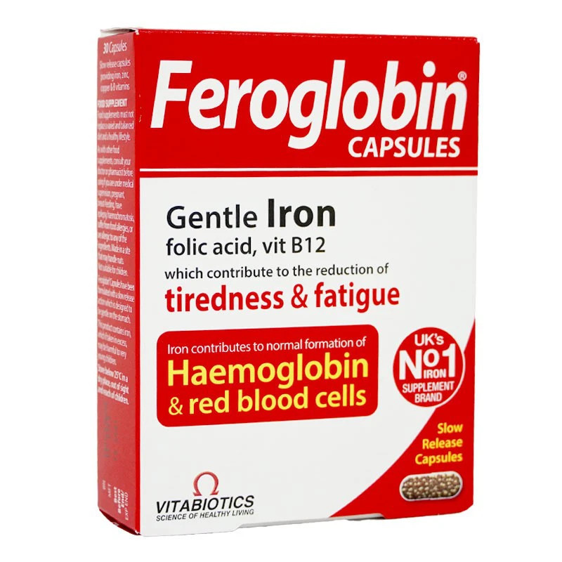 Viên sắt Vitabiotics Feroglobin bổ máu, giảm mệt mỏi, 30 viên Viên sắt Vitabiotics Feroglobin bổ máu, giảm mệt mỏi, 30 viên