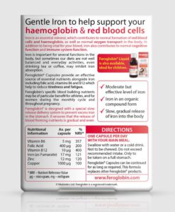 Viên sắt Vitabiotics Feroglobin bổ máu, giảm mệt mỏi, 30 viên