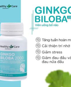 Viên uống bổ não Healthy Care Ginkgo Biloba 2000mg, 100 viên
