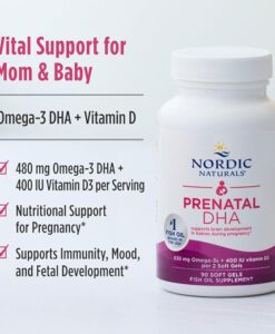 Viên uống DHA bà bầu Nordic Naturals Prenatal DHA, 180 viên