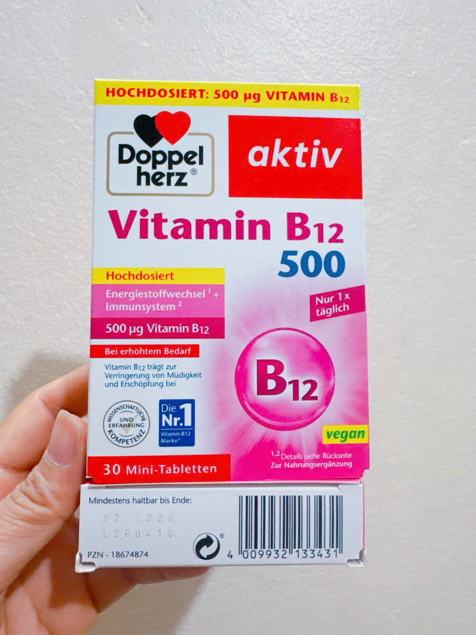 Viên uống Doppelherz Vitamin B12 500 Depot, 30 viên