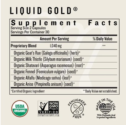 Viên uống lợi sữa Legendairy Milk Liquid Gold, 60 viên