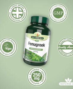 Viên uống lợi sữa Natures Aid Fenugreek 500mg, 90 viên