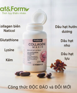 Viên uống Nat&Form Collagen Marin trắng da, trẻ hóa làn da, 90 viên