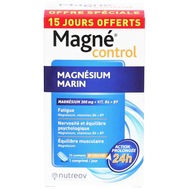 Viên uống Nutreov Magné Control Magnesium Marine bổ sung magie, 75 viên Viên uống Nutreov Magné Control Magnesium Marine bổ sung magie, 75 viên
