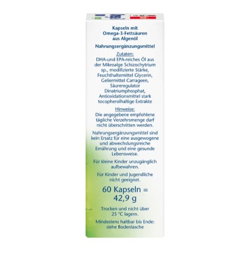Viên uống Omega-3 thuần chay Doppelherz Omega-3 1000 Vegan, 60 viên Viên uống Omega-3 thuần chay Doppelherz Omega-3 1000 Vegan, 60 viên