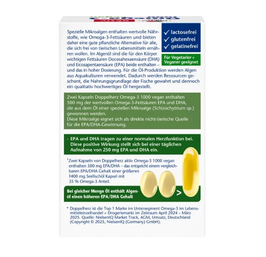 Viên uống Omega-3 thuần chay Doppelherz Omega-3 1000 Vegan, 60 viên Viên uống Omega-3 thuần chay Doppelherz Omega-3 1000 Vegan, 60 viên