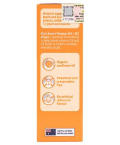 Vitamin D3 K2 Nature's Way Kids Smart Drops Vitamin D3 + K2 cho trẻ sơ sinh và trẻ em, 11ml