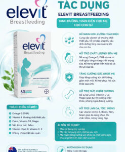 Vitamin tổng hợp Elevit Breastfeeding cho phụ nữ sau sinh và cho con bú, 60 viên