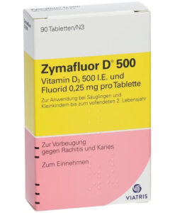 Zymafluor D 500 I.E bổ sung vitamin D3 cho trẻ sơ sinh và trẻ nhỏ, 90 viên