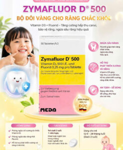 Zymafluor D 500 I.E bổ sung vitamin D3 cho trẻ sơ sinh và trẻ nhỏ, 90 viên