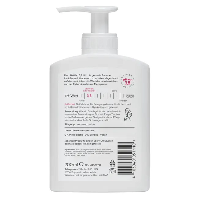 Dung dịch vệ sinh phụ nữ sebamed Intimpflege Waschgel, 200ml Dung dịch vệ sinh phụ nữ sebamed Intimpflege Waschgel, 200ml
