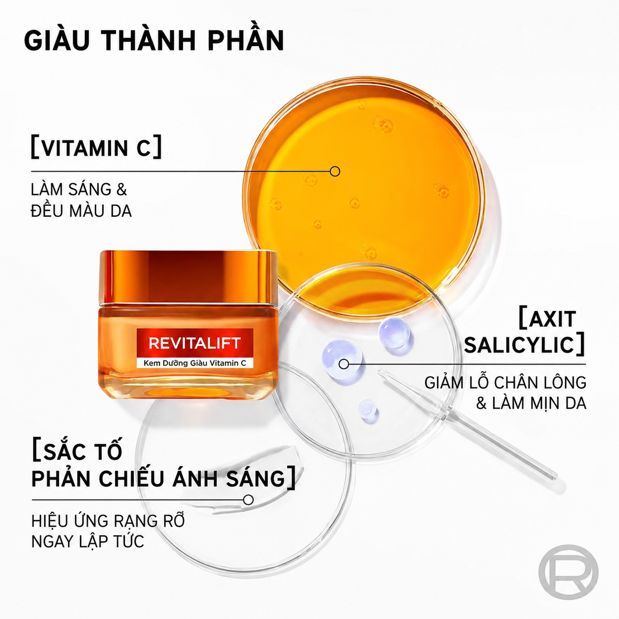 Kem dưỡng da Loreal Revitalift Soin Éclat Vitamine C làm sáng da, giảm nếp nhăn, 50ml Kem dưỡng da Loreal Revitalift Soin Éclat Vitamine C làm sáng da, giảm nếp nhăn, 50ml