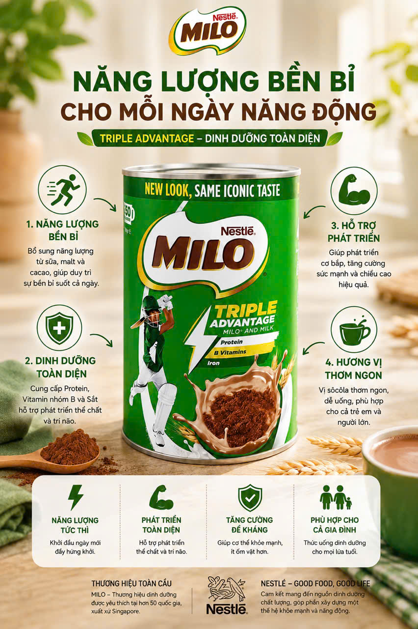 Sữa Nestlé MILO Powder, 1 kg {Úc} Sữa Nestlé MILO Powder, 1 kg {Úc}