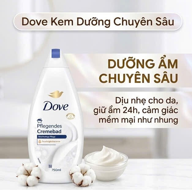 Sữa tắm Dove Cremebad Reichhaltige Pflege Original, 750ml Sữa tắm Dove Cremebad Reichhaltige Pflege Original, 750ml