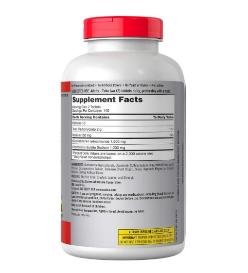 Viên uống bổ sụn khớp Kirkland Signature Glucosamine & Chondroitin, 280 viên Viên uống bổ sụn khớp Kirkland Signature Glucosamine & Chondroitin, 280 viên