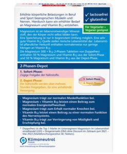 Viên uống bổ sung magie Doppelherz Magnesium 500 + B12, 30 viên