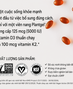 Viên uống bổ sung vitamin D3 K2 Sports Research D3 + K2, 160 viên