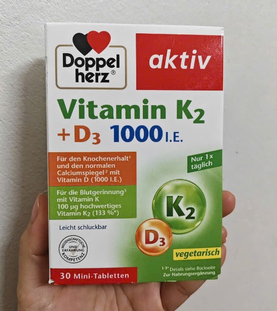 Viên uống Doppelherz Vitamin K2 + D3 1000 I.E., 30 viên Viên uống Doppelherz Vitamin K2 + D3 1000 I.E., 30 viên