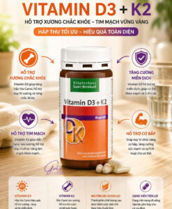 Viên uống Sanct Bernhard Vitamin D3 + K2 hỗ trợ hệ xương và hệ miễn dịch, 180 viên