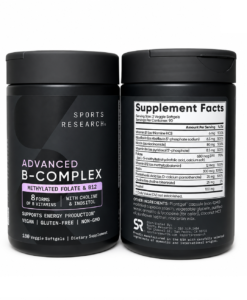 Viên uống Sports Research Advanced B-Complex bổ sung vitamin nhóm B, 180 viên