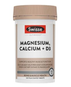 Viên uống Swisse Ultiboost Magnesium, Calcium + D3, 120 viên