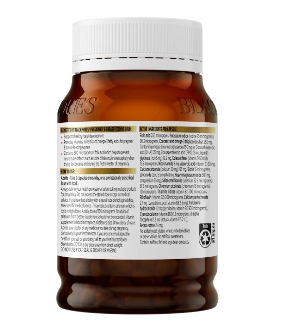 Vitamin tổng hợp cho bà bầu Blackmores Pregnancy & Breast-Feeding Gold, 180 viên Vitamin tổng hợp cho bà bầu Blackmores Pregnancy & Breast-Feeding Gold, 180 viên