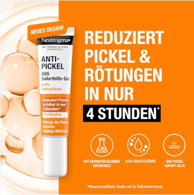 Gel trị mụn Neutrogena Anti Pickel Gel SOS Soforthilfe, 15ml Gel trị mụn Neutrogena Anti Pickel Gel SOS Soforthilfe, 15ml