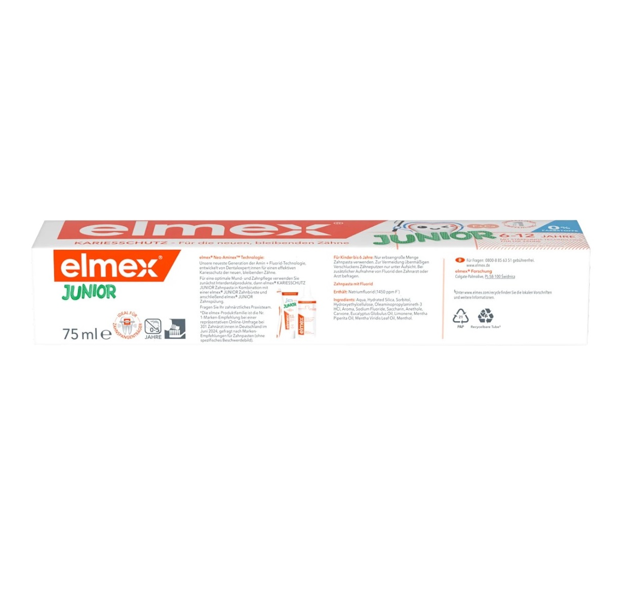 Kem đánh răng elmex Junior Zahnpasta cho trẻ từ 6-12 tuổi, 75ml Kem đánh răng elmex Junior Zahnpasta cho trẻ từ 6-12 tuổi, 75ml