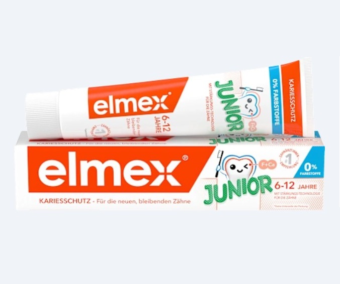 Kem đánh răng elmex Junior Zahnpasta cho trẻ từ 6-12 tuổi, 75ml Kem đánh răng elmex Junior Zahnpasta cho trẻ từ 6-12 tuổi, 75ml