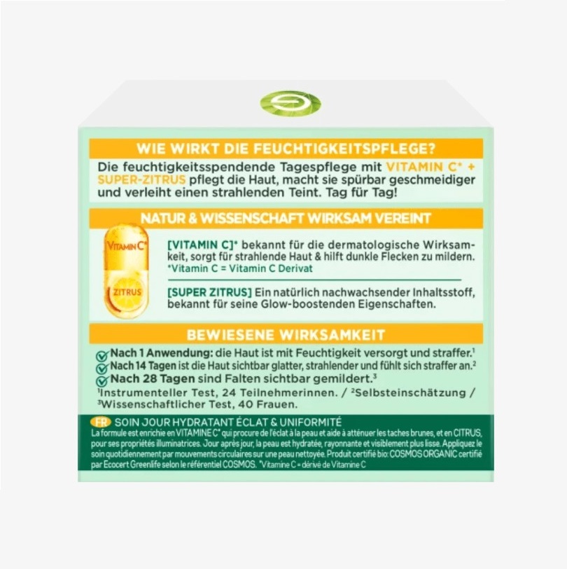 Kem dưỡng da Garnier Bio mit Vitamin C Glow làm sáng da, mờ nám, 50ml Kem dưỡng da Garnier Bio mit Vitamin C Glow làm sáng da, mờ nám, 50ml