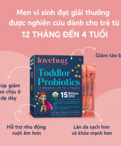 Men vi sinh Lovebug Toddler Probiotics cho trẻ từ 1-4 tuổi, 30 gói