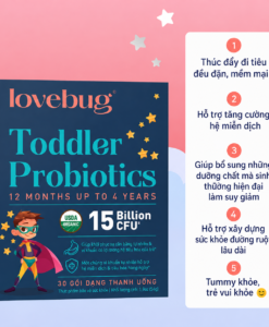 Men vi sinh Lovebug Toddler Probiotics cho trẻ từ 1-4 tuổi, 30 gói