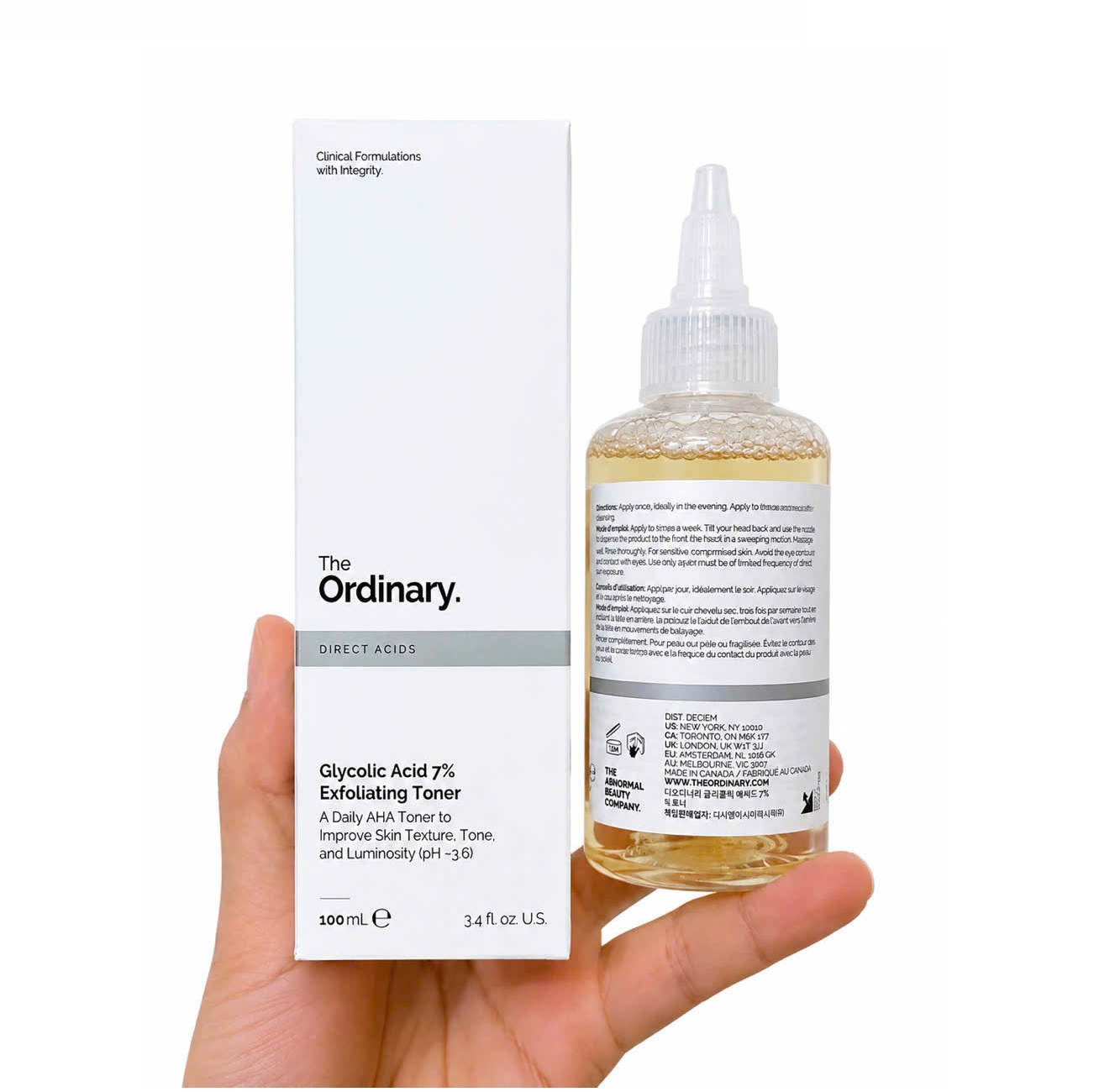 Nước hoa hồng tẩy da chết The Ordinary Glycolic Acid 7% Exfoliating Toner, 100ml Nước hoa hồng tẩy da chết The Ordinary Glycolic Acid 7% Exfoliating Toner, 100ml