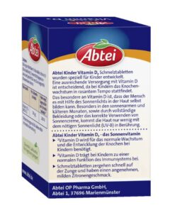 Viên ngậm Abtei Kinder Vitamin D3 bổ sung vitamin D3 cho trẻ em từ 4 tuổi, 50 viên