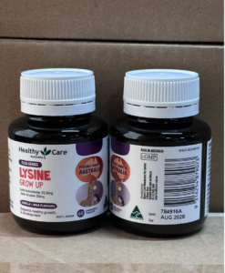 Viên nhai Healthy Care Lysine Grow Up Chewable tăng chiều cao cho trẻ từ 6 tuổi, 60 viên