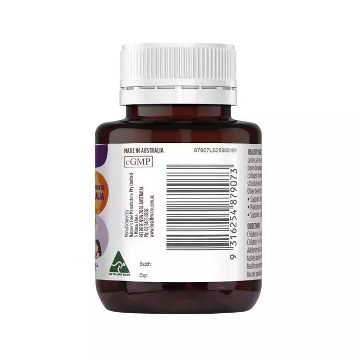Viên nhai Healthy Care Lysine Grow Up Chewable tăng chiều cao cho trẻ từ 6 tuổi, 60 viên Viên nhai Healthy Care Lysine Grow Up Chewable tăng chiều cao cho trẻ từ 6 tuổi, 60 viên