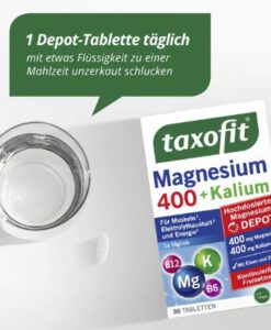 Viên uống bổ sung magie taxofit Magnesium 400 + Kalium, 30 viên