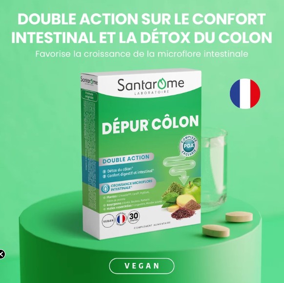 Viên uống thải độc đại tràng Santarome Dépur Côlon, 30 viên Viên uống thải độc đại tràng Santarome Dépur Côlon, 30 viên