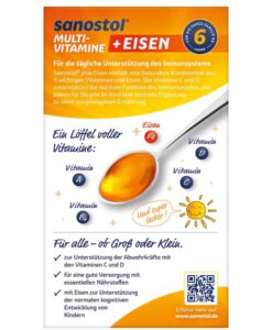 Vitamin tổng hợp Sanostol số 6 + sắt cho trẻ từ 6 tuổi, 460ml
