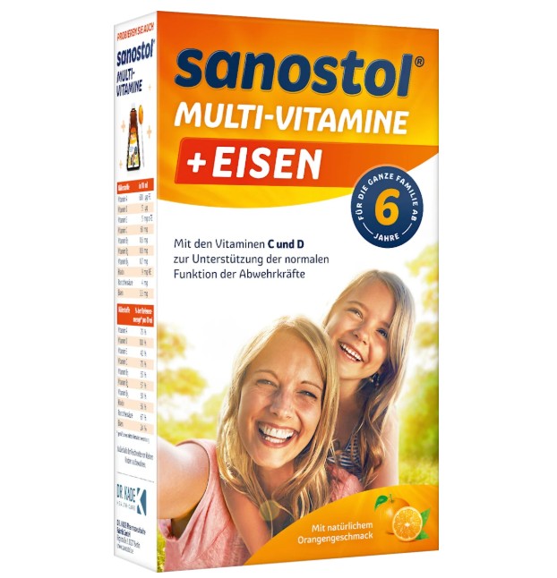 Vitamin tổng hợp Sanostol số 6 + sắt cho trẻ từ 6 tuổi, 460ml Vitamin tổng hợp Sanostol số 6 + sắt cho trẻ từ 6 tuổi, 460ml