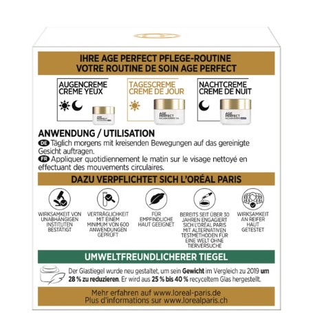 Bộ kem dưỡng ngày đêm Loreal Age Perfect Kollagen Experte làm mờ nám, săn chắc da, 2x50ml Bộ kem dưỡng ngày đêm Loreal Age Perfect Kollagen Experte làm mờ nám, săn chắc da, 2x50ml