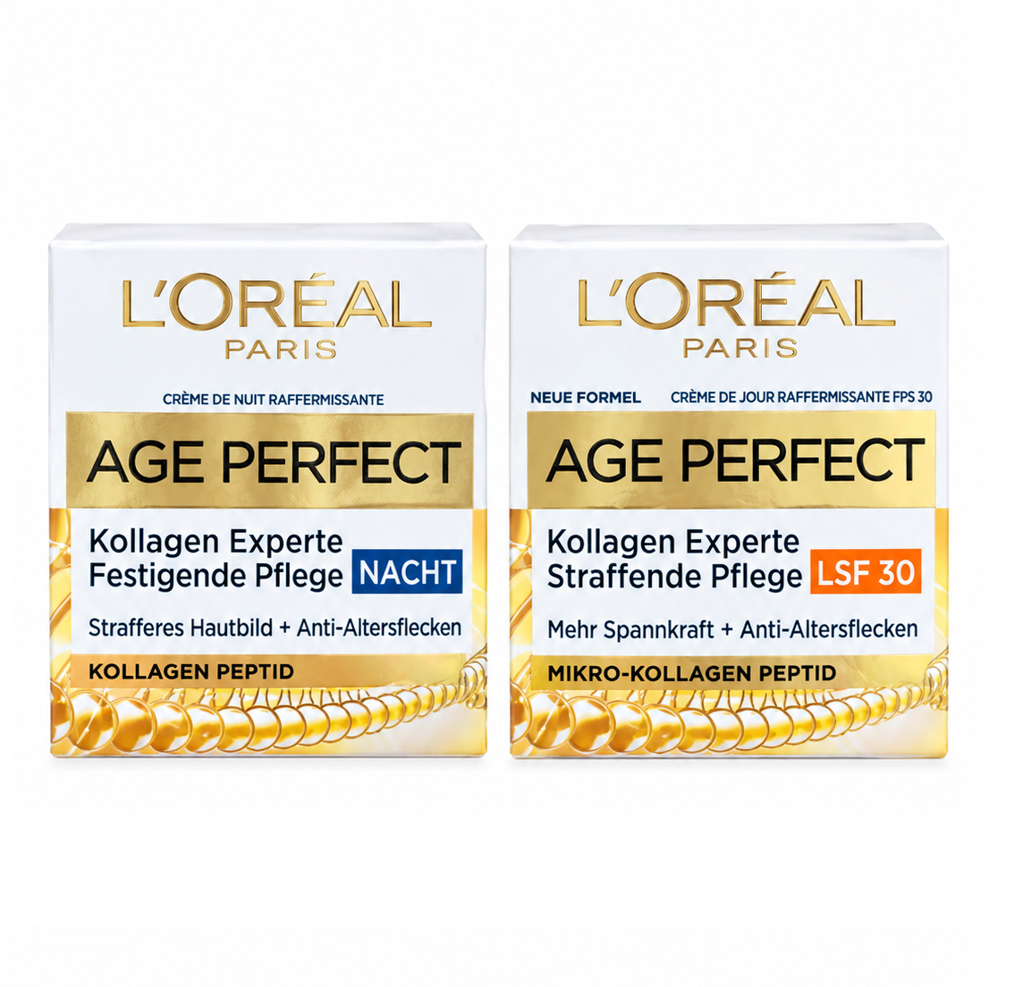 Bộ kem dưỡng ngày đêm Loreal Age Perfect Kollagen Experte làm mờ nám, săn chắc da, 2x50ml Bộ kem dưỡng ngày đêm Loreal Age Perfect Kollagen Experte làm mờ nám, săn chắc da, 2x50ml
