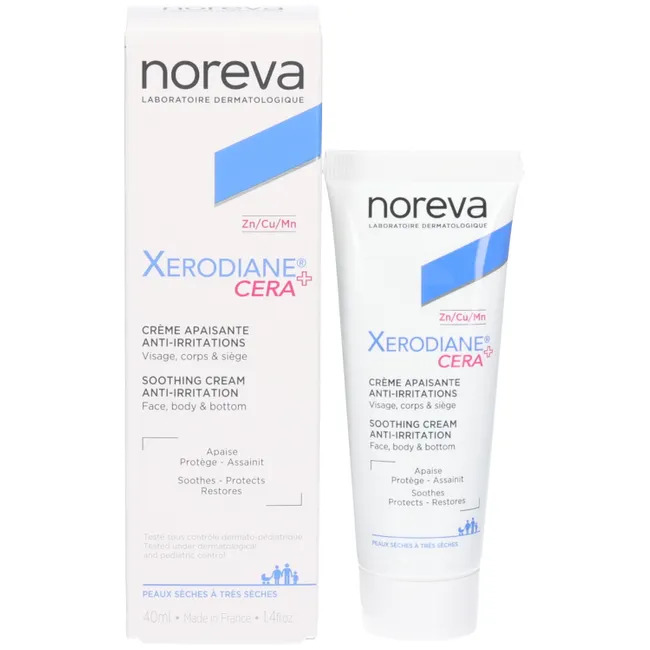 Kem dưỡng ẩm Noreva Xerodiane Cera+ Crème Anti-Irritations làm dịu, chống kích ứng, 40ml Kem dưỡng ẩm Noreva Xerodiane Cera+ Crème Anti-Irritations làm dịu, chống kích ứng, 40ml