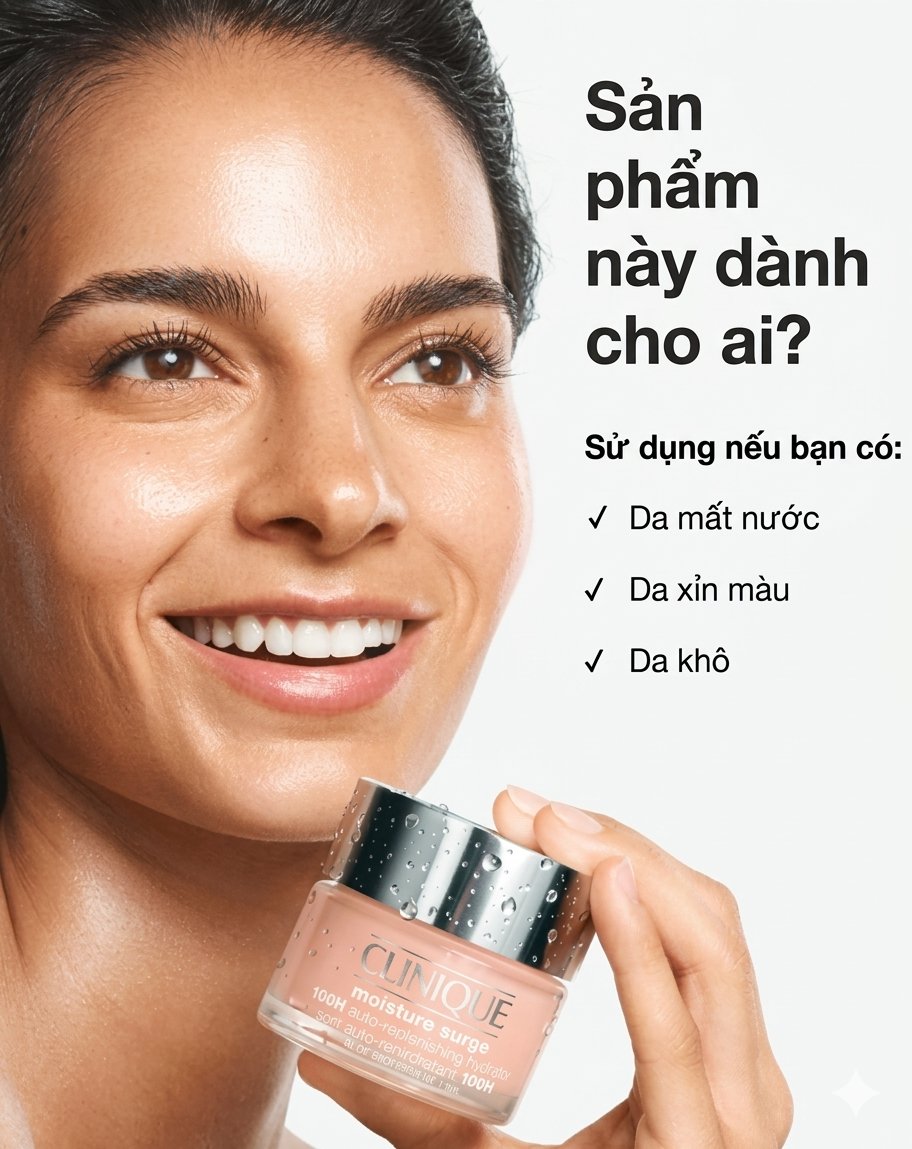Kem dưỡng da Clinique Moisture Surge 100H Auto-Replenishing Hydrator cấp ẩm chuyên sâu, 50ml Kem dưỡng da Clinique Moisture Surge 100H Auto-Replenishing Hydrator cấp ẩm chuyên sâu, 50ml