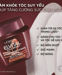 Kem ủ tóc Loreal Paris Elvital Full Resist tăng cường cho tóc yếu, giảm gãy rụng, 300ml