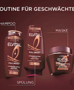 Kem ủ tóc Loreal Paris Elvital Full Resist tăng cường cho tóc yếu, giảm gãy rụng, 300ml