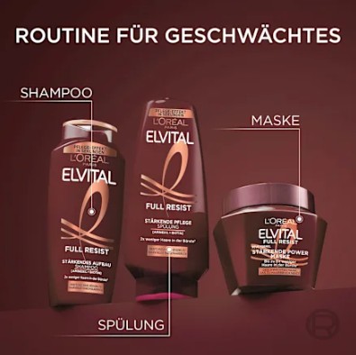 Kem ủ tóc Loreal Paris Elvital Full Resist tăng cường cho tóc yếu, giảm gãy rụng, 300ml Kem ủ tóc Loreal Paris Elvital Full Resist tăng cường cho tóc yếu, giảm gãy rụng, 300ml