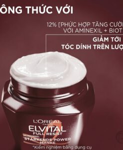 Kem ủ tóc Loreal Paris Elvital Full Resist tăng cường cho tóc yếu, giảm gãy rụng, 300ml